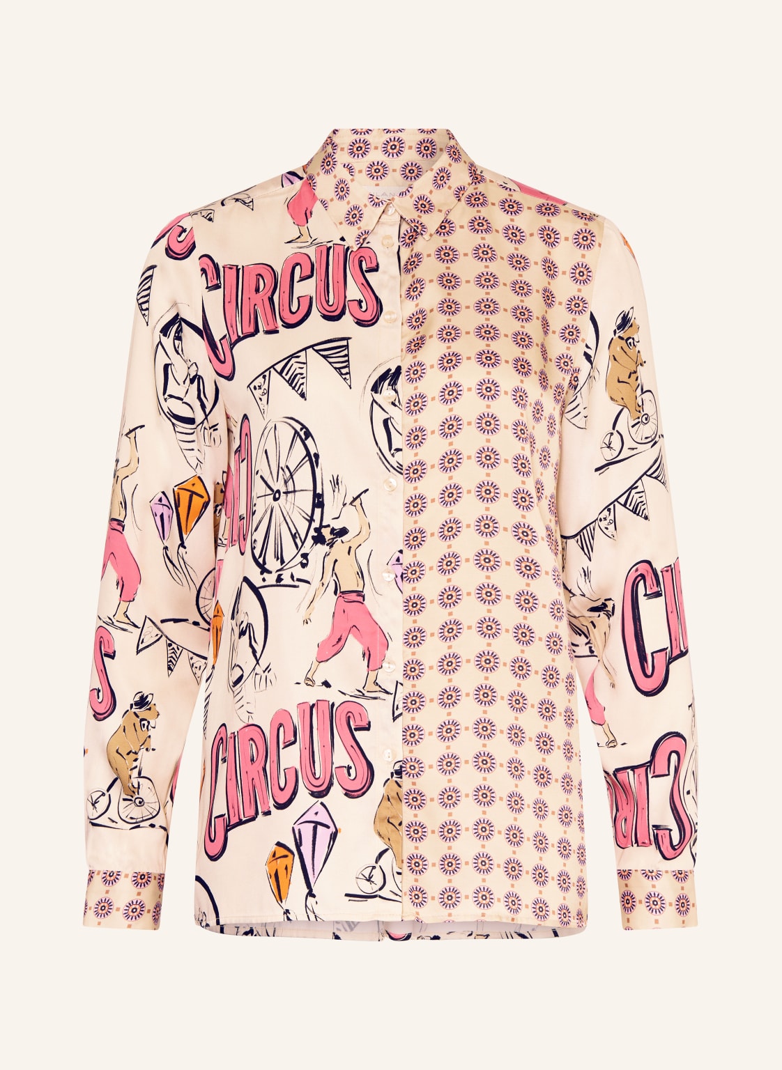 Milano Italy Hemdbluse Aus Satin beige von milano italy