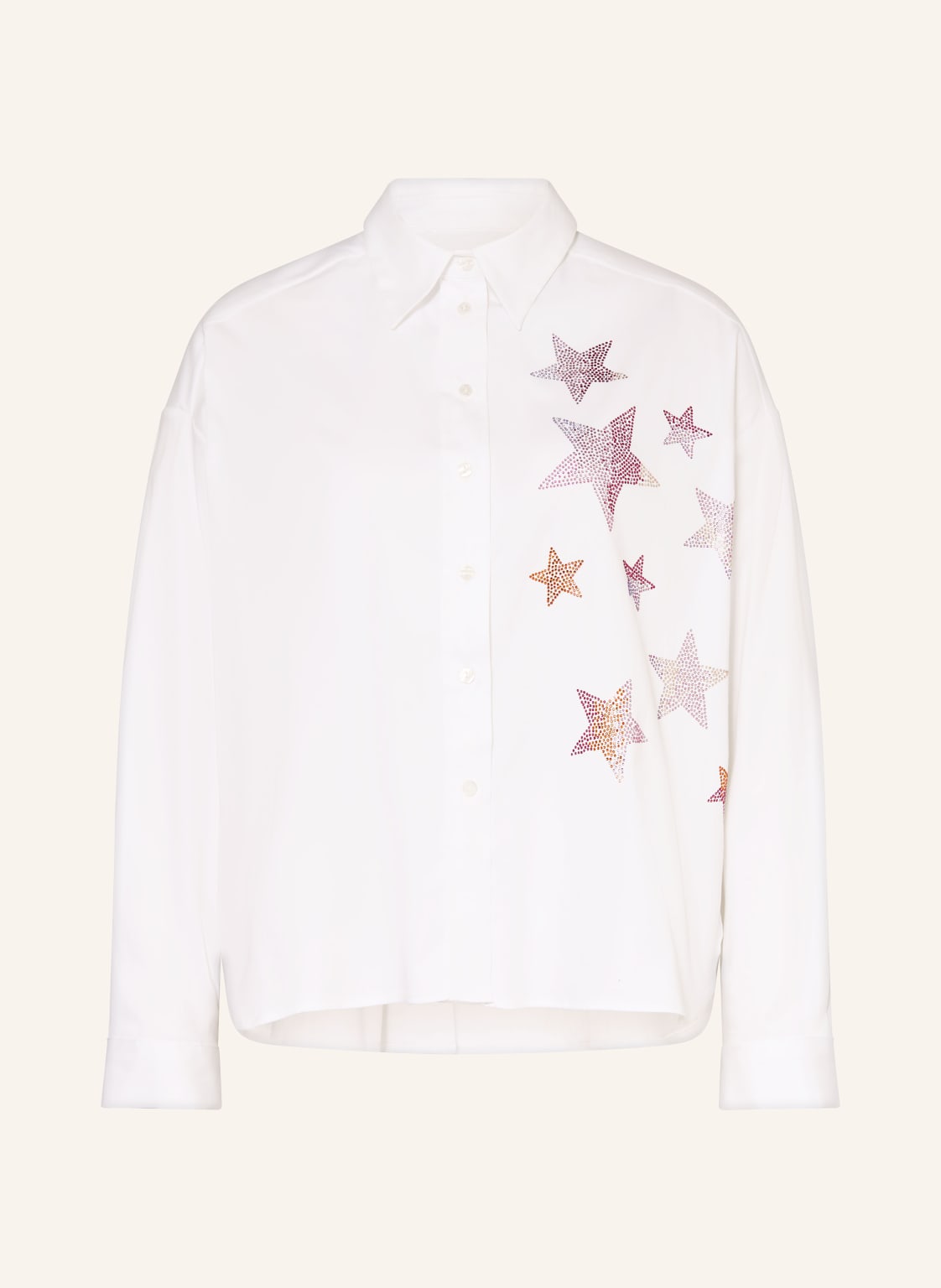 Milano Italy Hemdbluse Mit Schmucksteinen weiss von milano italy