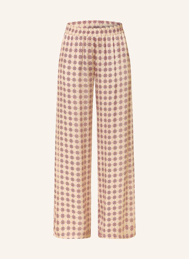 Milano Italy Marlenehose Aus Satin beige von milano italy