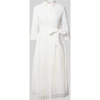 Milano Italy Midikleid mit Lochmuster in Offwhite, Größe 42 von milano italy