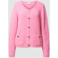 Milano Italy Strickjacke mit aufgesetzten Taschen Modell 'Janka' in Pink, Größe S von milano italy