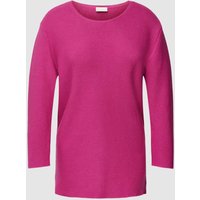 Milano Italy Strickpullover mit geripptem Rundhalsausschnitt in Pink, Größe XS von milano italy