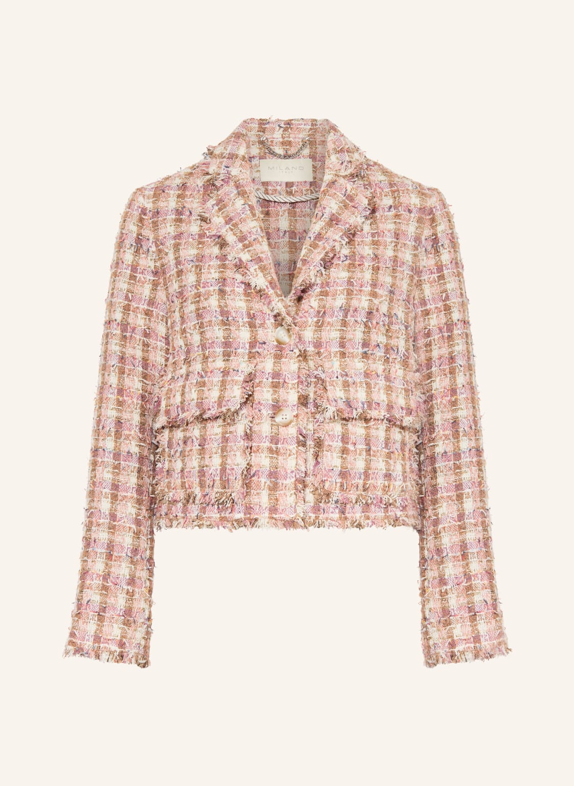 Milano Italy Tweed-Blazer Mit Glitzergarn pink von milano italy