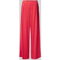 Milano Italy Wide Leg Stoffhose mit Bundfalten in Pink, Größe L von milano italy