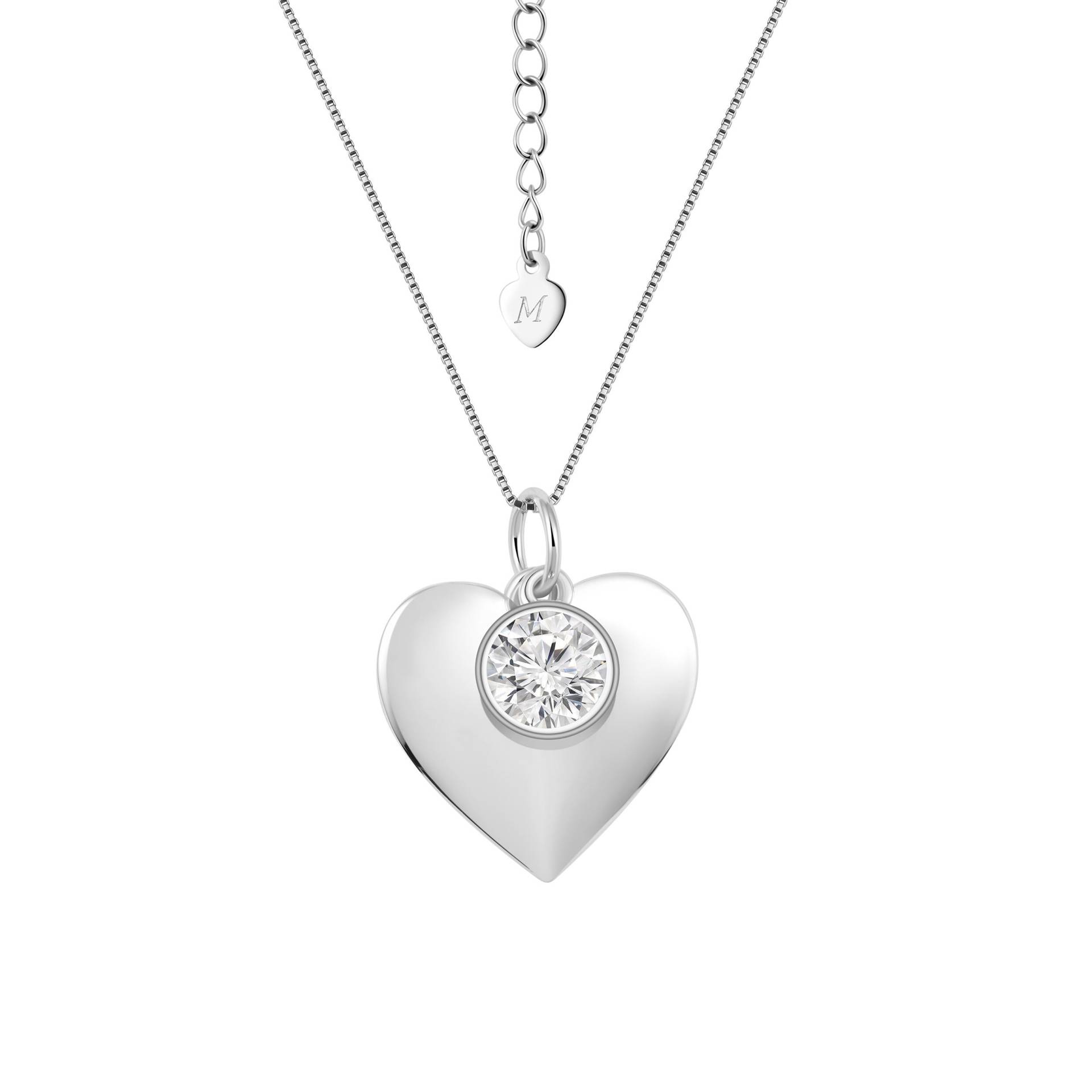 Halskette April Geburtsstein Weiß Swarovski Mit Herz Halskette April Geburtsstein Weiß Swarovski Mit Herz von milenajewellery