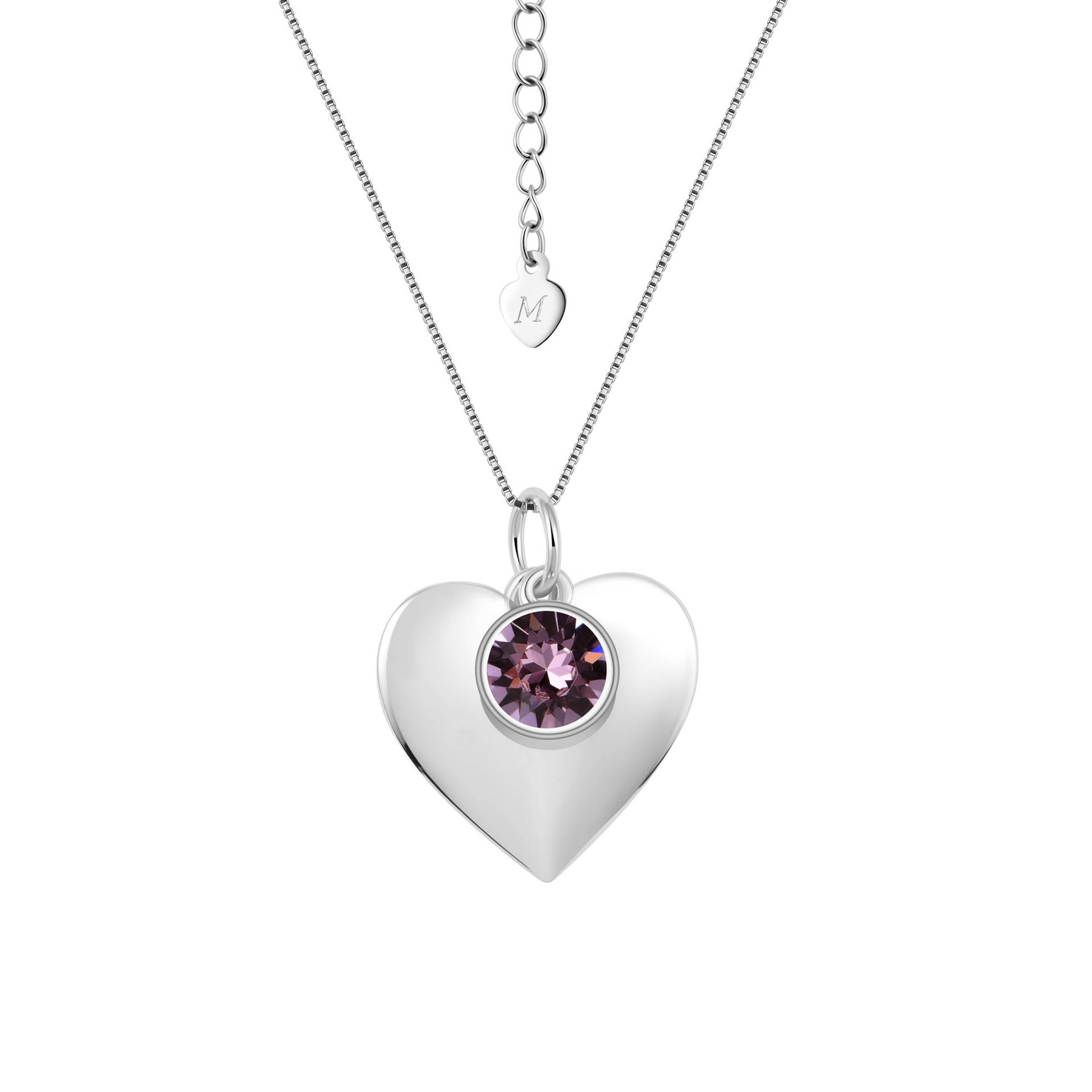 Halskette Februar Geburtsstein Amethyst Swarovski Mit Herz Halskette Februar Geburtsstein Amethyst Swarovski Mit Herz von milenajewellery
