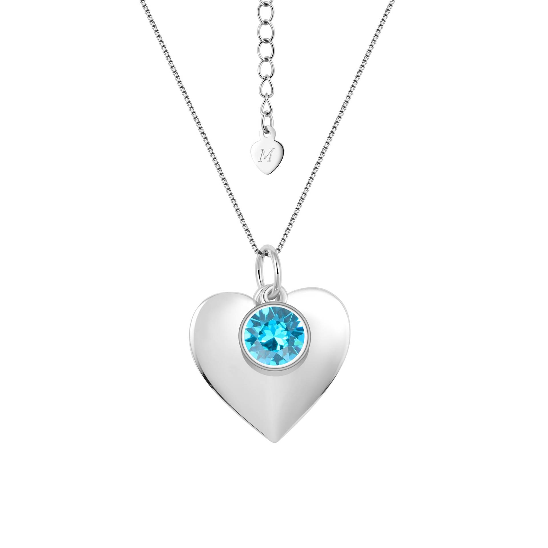 Halskette März Geburtsstein Aquamarin Swarovski Mit Herz Halskette März Geburtsstein Aquamarin Swarovski Mit Herz von milenajewellery