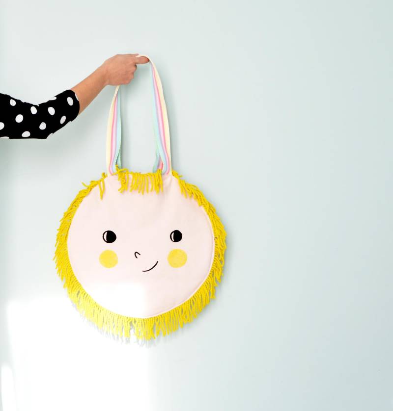 Wunderschöne Gelbe Sonnentasche Mit Fransen - Originelle Markttasche Baumwolle von milicancrelat