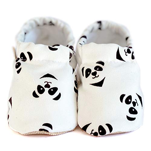 Baumwolle Baby Hausschuhe Mokassins Schuhe Unisex Neugeborene Geschenk Baby Mädchen Junge Kleinkind Lauflernschuhe Rutschfeste Weiche Sohle 0-36 Monate, Weiß - Kuscheln - Größe: 3-6 Monate von milk&black