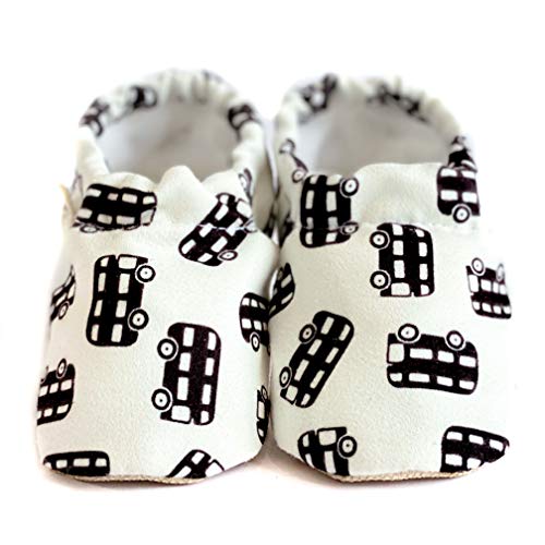 Baumwolle Baby Hausschuhe Mokassins Schuhe Unisex Neugeborene Geschenk Baby Mädchen Junge Kleinkind Lauflernschuhe rutschfeste Weiche Sohle 0-36 Monate, Bus, 18-24 Monate von milk&black