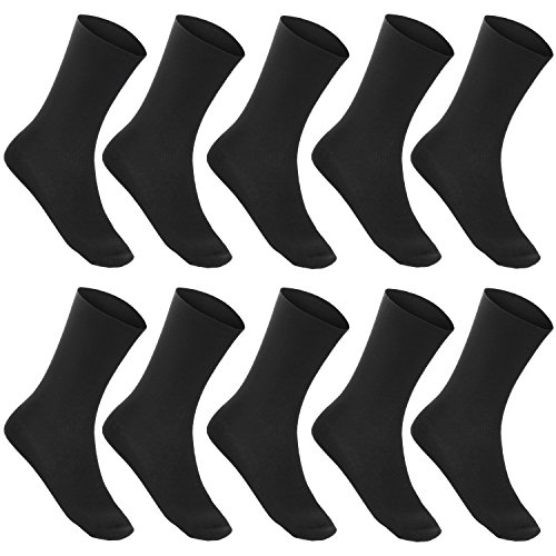 millionen-olly 10 PAAR HERREN DIABETIKER SOCKEN OHNE GUMMI + SCHWARZ + 100% BAUMWOLLE + 39 40 41 42 43 44 45 46 + WOW (39-42) von millionen-olly