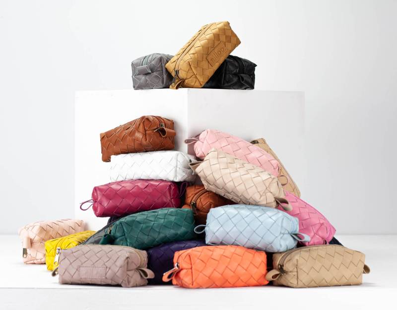 Rec Mini Etui - Handgewebtes Leder Etui, Geflochtenes Rechteckiges Accessoire Tasche Geldbörse Geschenk Für Sie Unter 40 von milloo