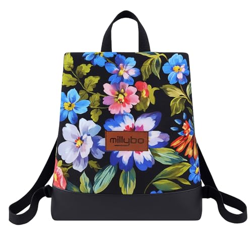 millybo BOOLI Beutel Beuteltasche Sportbeutel Rucksack Damen Motiv Blumen Backpack Turnbeutel (700.001) von millybo