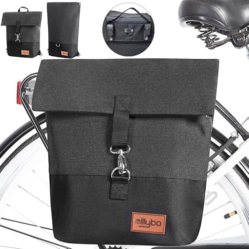 millybo SWEET Fahrradtasche Gepäckträgertasche Damen Rucksack Backpack (801.002 Black/black) von millybo
