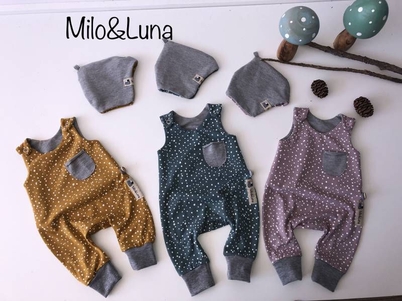 Set Strampler+Mützchen Zipfelmütze Baby Babymädchen, Babyjunge von miloundluna