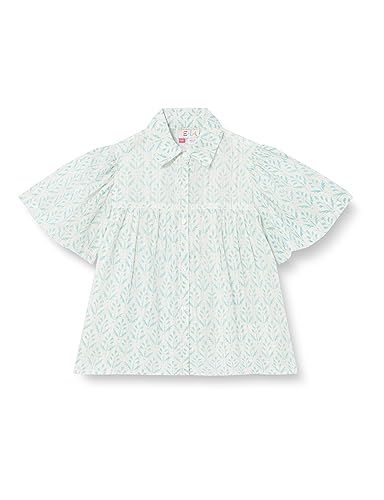 mimo Girl's Kurzarm Bluse, Türkis, 122 cm von mimo