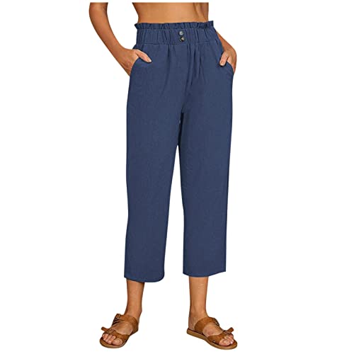 Freizeithose Damen Hautfreundlich Boho Hose Stretch Bequeme Strandhose Yoga-Hose Schlafanzughose Stoffhose Weich Atmungsaktiv Lange Sommerhose Leinenhose Haremshose Damen Sommer in Bekleidung von min-bmao