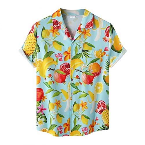 Hemd Herren Knopfhemd Oversized Sommerhemd Slim Fit Arbeitshemd Regular Fit Beilaufig Sommer Strandhemd Kurzarm Hemden Freizeit Bunt Freizeithemden Shirts Hawaii Hemd Tshirts Button-Down-Hemd von min-bmao