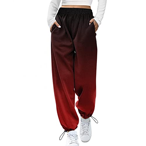 Jogginghose Damen Baumwolle Freizeithose Yogahose Sporthose mit Taschen Frauen Damenhose mit Gummizug Warme Freizeithose Relaxhose Trainingshose Sportbekleidung Yoga Hose Sweatpants für Sport Freizeit von min-bmao