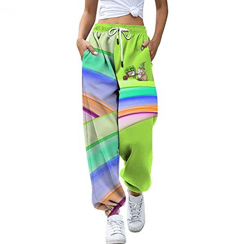 min-bmao Damen Baggy Weites Bein Hosen Freizeithose Einfarbig Hohe Taille Lounge Hose Schlupfhose Elastischer Bund Lang Jogginghose Sporthose für Frauen Mode Einfachheit Sweathose Outdoor Hose von min-bmao