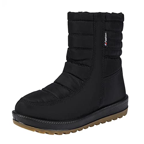 min-bmao Winterstiefel Damen Warm Fell Gefüttert Schneeschuhe Winterschuhe Winter Rutschfeste Leicht Kurzschaft Boots Schuhe Wasserdicht Stiefeletten Schlupfstiefel Outdoor Stiefel Ankle Boots von min-bmao