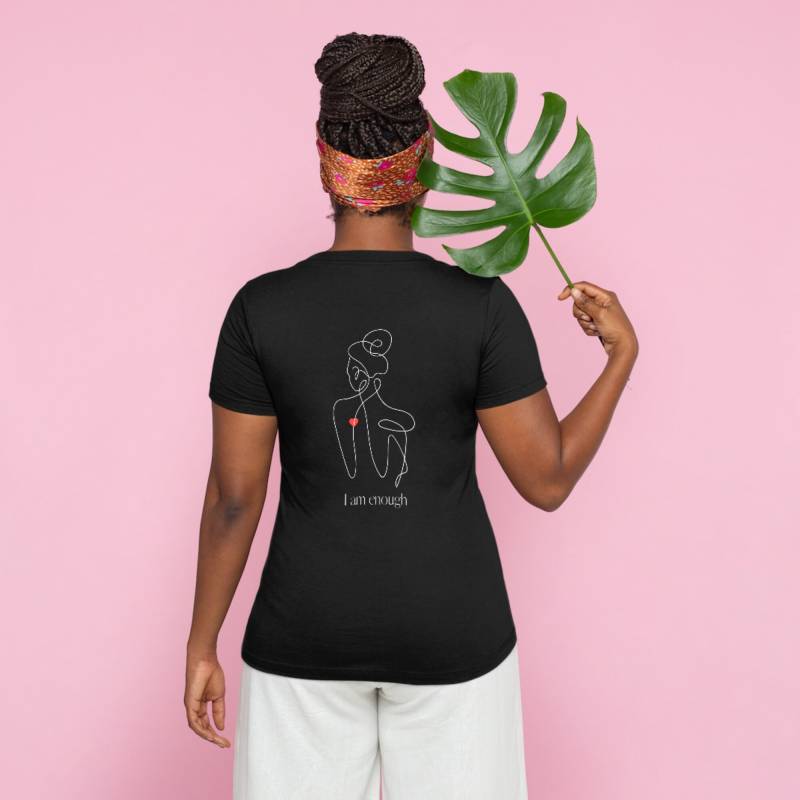 Empowering "I Am Enough' Frauen T-Shirt Aus Bio-Baumwolle von mindfulgalery