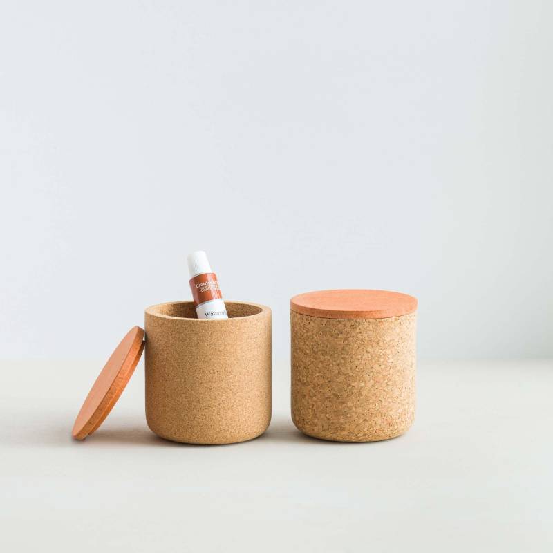 Emke Kork Gefäß - Tangerine Deckel Schreibtisch Tidy Aufbewahrungstopf von mindthecork