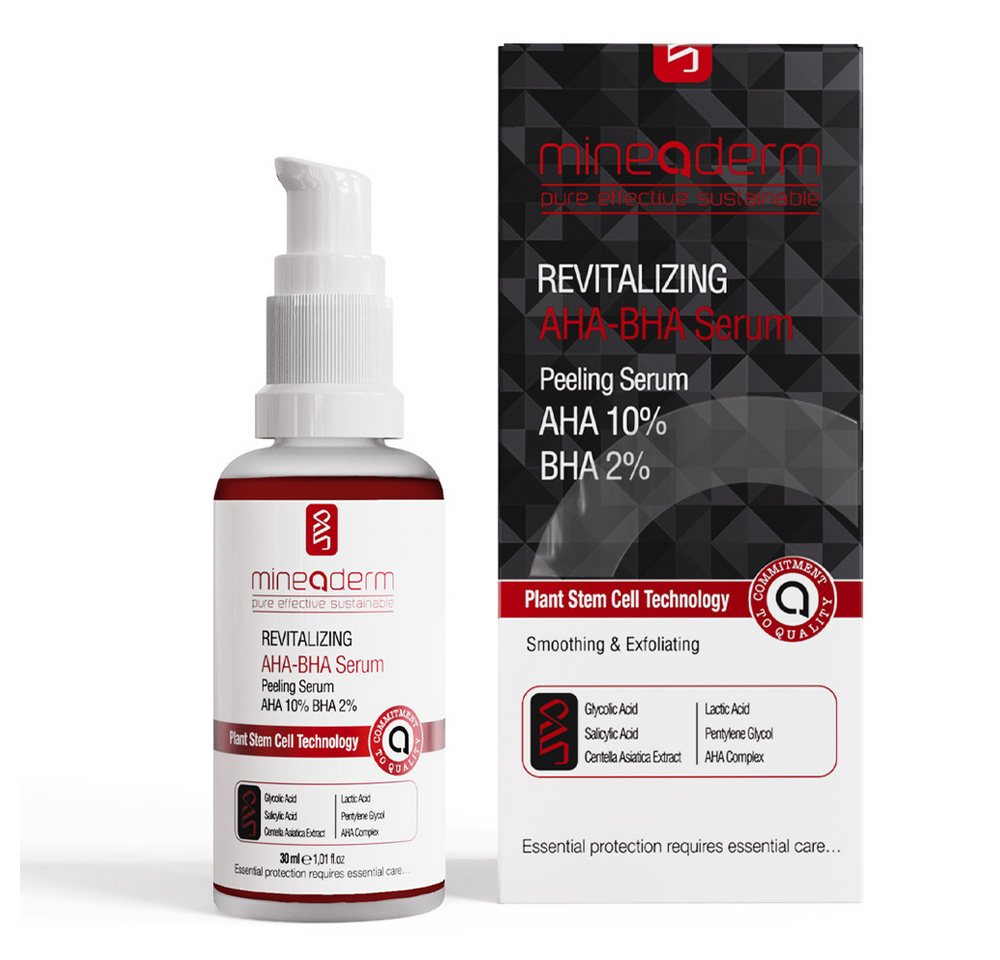 mineaderm Gesichtsserum Revitalizing AHA 10% BHA 2% Peeling Serum, 30 ml, 1-tlg. von mineaderm