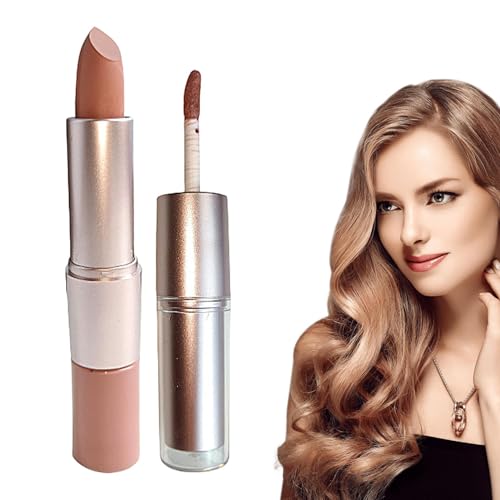 Langanhaltender Lipgloss,Doppelseitiger, nicht klebender, matter Lippenstift für Frauen | Schnell trocknendes Make-up als Geschenk zum Valentinstag, langanhaltender Lipgloss für Dating, Mingchengheng von mingchengheng