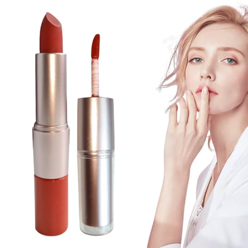 Langanhaltender Lippenstift,Nicht klebender doppelseitiger Lipgloss für Frauen - Schnell trocknendes Make-up als Geschenk zum Valentinstag, langanhaltender Lipgloss für Dating, Mingchengheng von mingchengheng