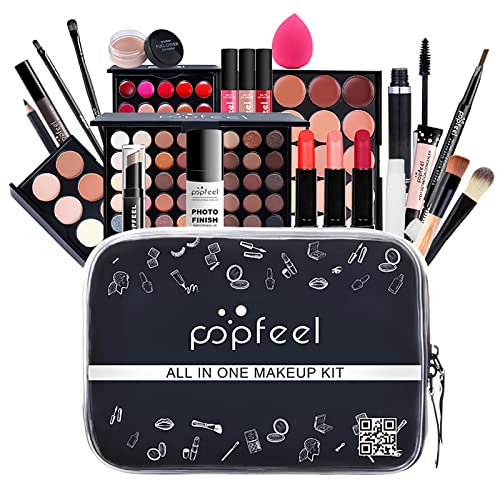 Make-up Set – 24-teiliges Make-up-Set | Inklusive Lidschatten-Palette, Lippenstift, Concealer, Blush Mascara Foundation Für Frauen, Mädchen,Geschenk von mingchengheng