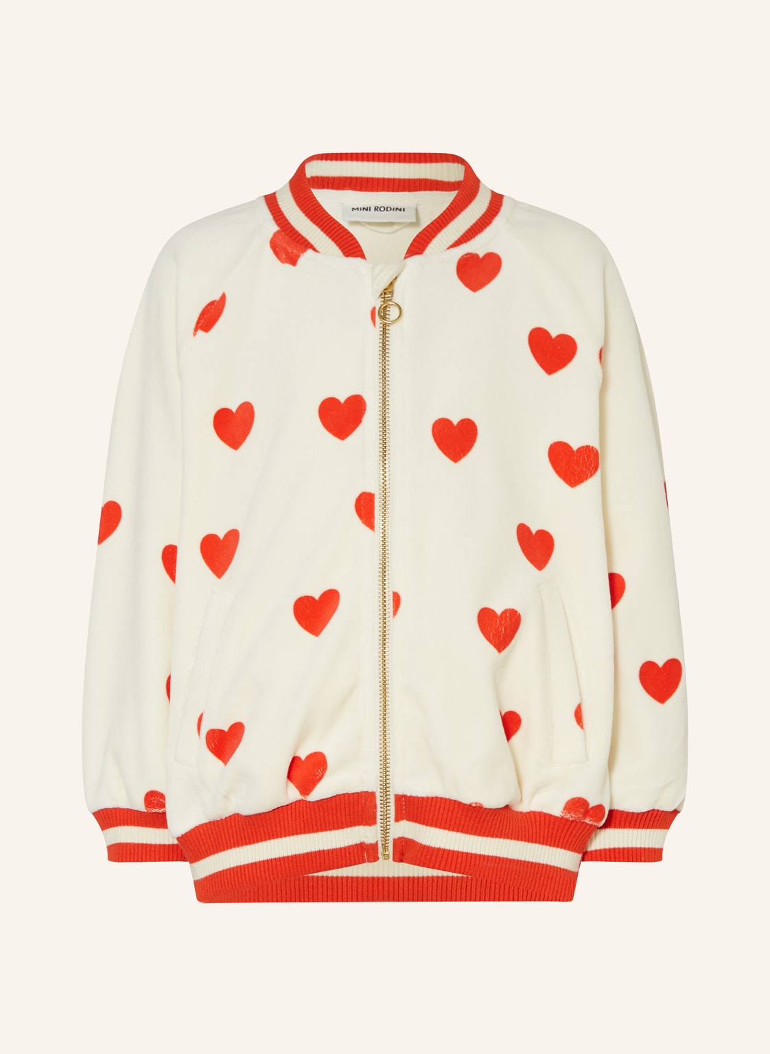 Mini Rodini Sweatjacke Aus Samt weiss von mini rodini