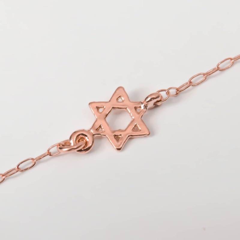 Davidstern Halskette, Kleine Roségold Goldene Seitliche Magen David Halskette von miniLALI
