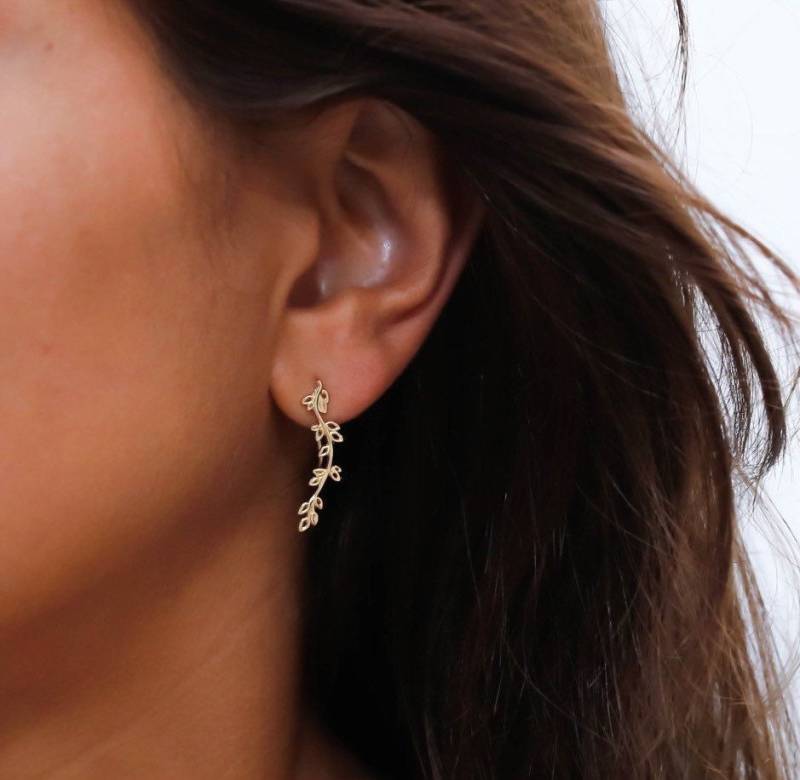 Gold Blätter Ohrmanschette, Ohr Kletterer, Blatt Gold Bolzen, Klettern Ohrringe, Ohrringe Gold Blätter Ohrmanschette, Ohr Kletterer, Blatt Gold Bolzen, Klettern Ohrringe, Ohrringe von miniLALI