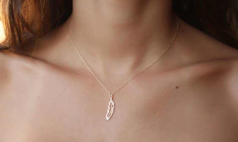 Gold Feder Halskette, Goldene Kleine Goldfeder Anhänger Einfache Minimalist Schmuck, Alltägliche Halskette Zierliches Gold Feder Halskette, Goldene Kleine Goldfeder Anhänger Einfache Minimalist Schmuck, Alltägliche Halskette Zierliches von miniLALI
