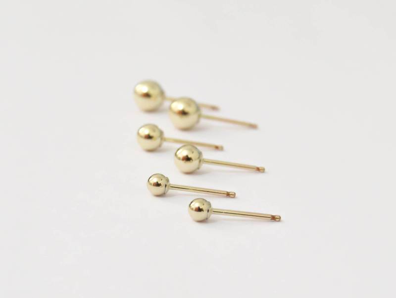 Gold Kugel Ohrstecker, Winzige Gefüllte Goldkugel Ohrringe, Minimale Ohrringe Gold Kugel Ohrstecker, Winzige Gefüllte Goldkugel Ohrringe, Minimale Ohrringe von miniLALI