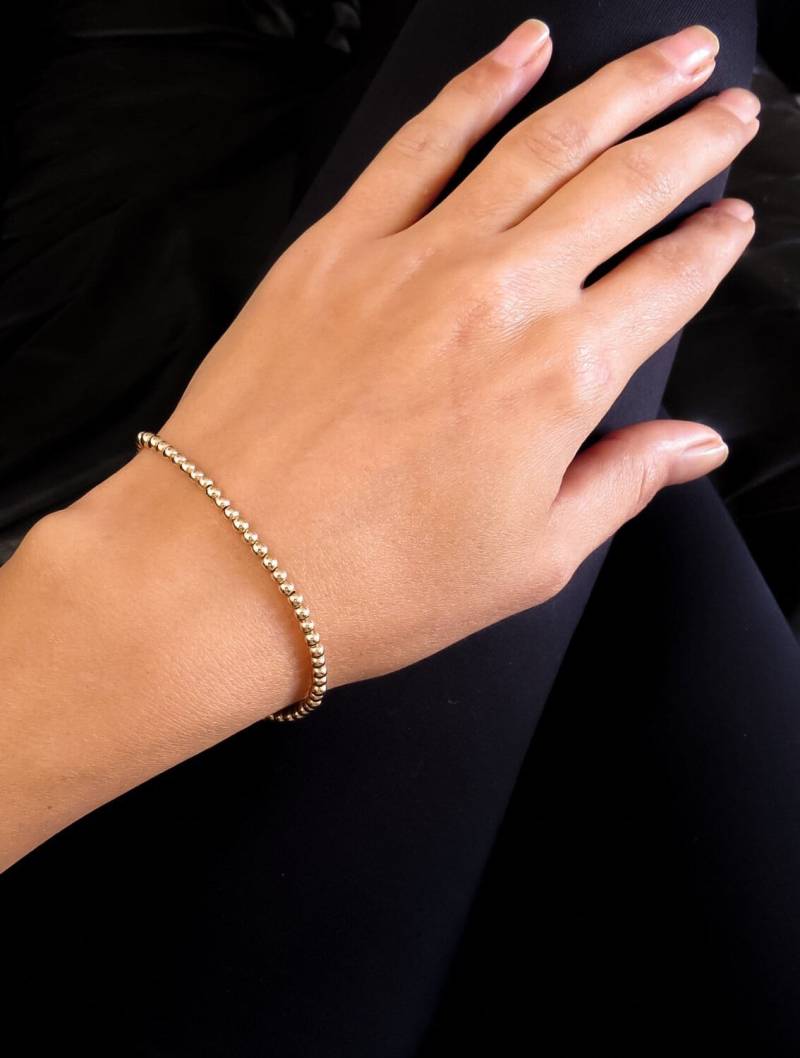 Goldarmband, Goldperlenarmband, 3 Mm Goldschmuck, Alltägliches Armband, Minimales Armband Goldarmband, Goldperlenarmband, 3 Mm Goldschmuck, Alltägliches Armband, Minimales Armband von miniLALI