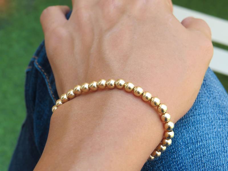 Goldarmband, Goldperlenarmband, 5 Mm Goldschmuck, Alltägliches Armband, Minimales Armband Goldarmband, Goldperlenarmband, 5 Mm Goldschmuck, Alltägliches Armband, Minimales Armband von miniLALI