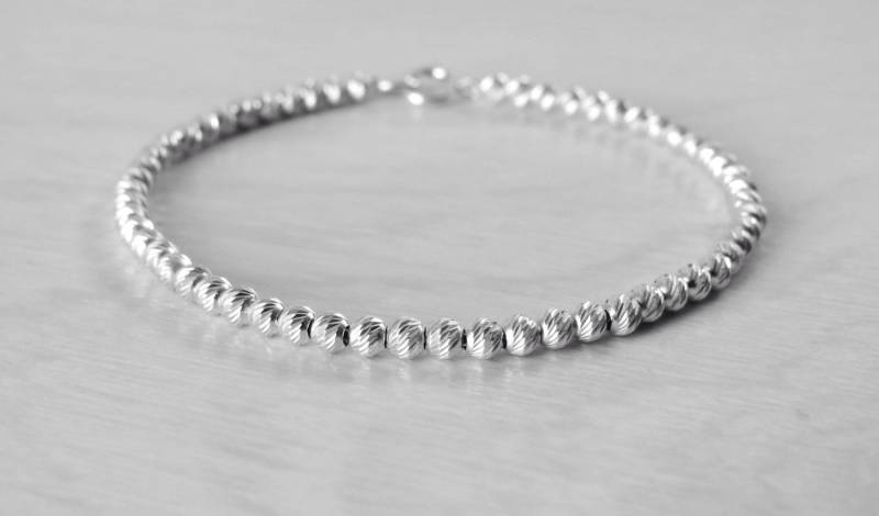 Silber Perlen Armband, 3 Mm Sterling Schmuck, Geschenk Für Sie, Minimal Armband Silber Perlen Armband, 3 Mm Sterling Schmuck, Geschenk Für Sie, Minimal Armband von miniLALI