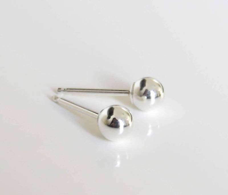Solid Sterling Silber Ball Ohrstecker, Zweites Loch Ohrringe, Unisex Männer Ohrstecker Solid Sterling Silber Ball Ohrstecker, Zweites Loch Ohrringe, Unisex Männer Ohrstecker von miniLALI