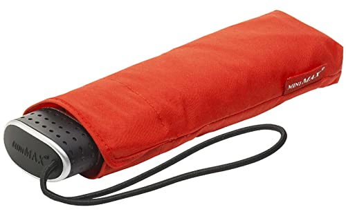 miniMAX® Faltbarer Regenschirm flach winddicht Rot Medium Regenschirm Faltschirm, Rot, Medium, Faltbarer Regenschirm von miniMAX