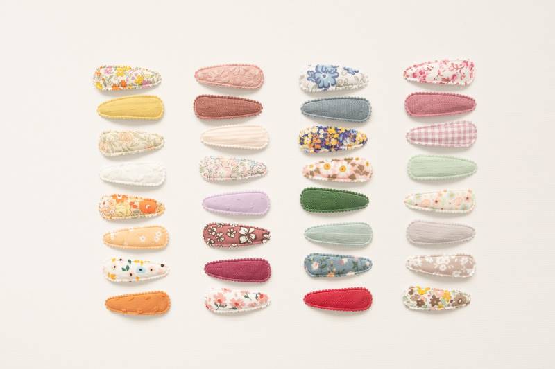 Neue Kollektion Stoff-Snapclips, Baby-Haarclips, Mädchen-Haarzubehör, Kleinkind-Haarclips, Fransenclip, Weiche Haarclips, Baby-Haarspange von miniapricotcompany