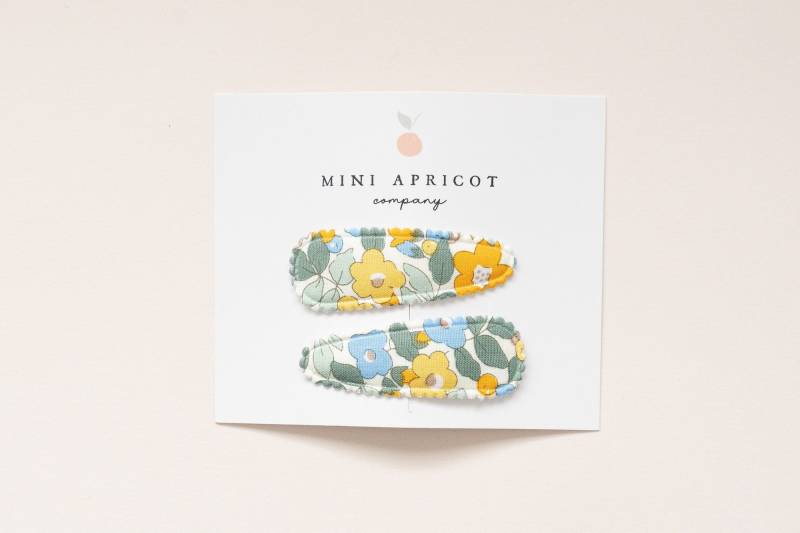 Set Von 2 Grünen Blumen Stoffclips Kleinkind-Baby-Mädchen-Zopf-Haarspangen von miniapricotcompany