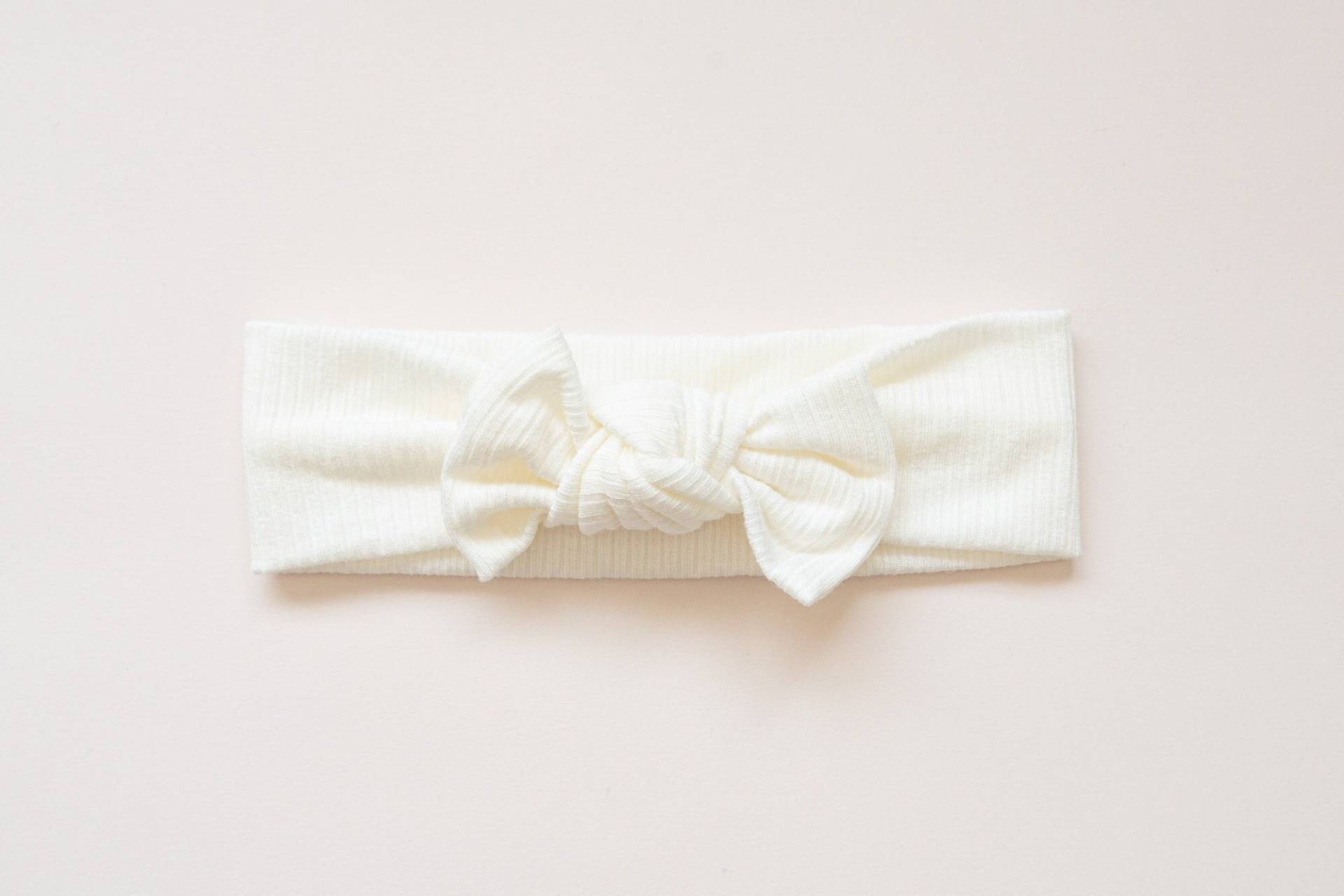 Weißes Geripptes Baby Stirnband, Neugeborene Weißes Haarknoten Haarband, Mädchen Kleinkind Headwrap von miniapricotcompany