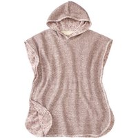 Frottee-Poncho aus Bio-Baumwolle, plum-geringelt von Waschbär