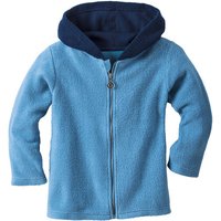 Fleece-Kapuzenjacke aus reiner Bio-Baumwolle, jeansblau von Waschbär