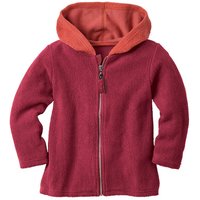 Fleece-Kapuzenjacke aus reiner Bio-Baumwolle, beere von Waschbär