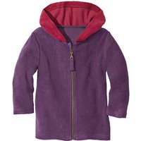 Fleece-Kapuzenjacke aus reiner Bio-Baumwolle, pflaume von Waschbär