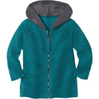 Fleece-Kapuzenjacke aus reiner Bio-Baumwolle, petrol von Waschbär