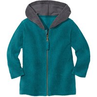 Fleece-Kapuzenjacke aus reiner Bio-Baumwolle, petrol von Waschbär